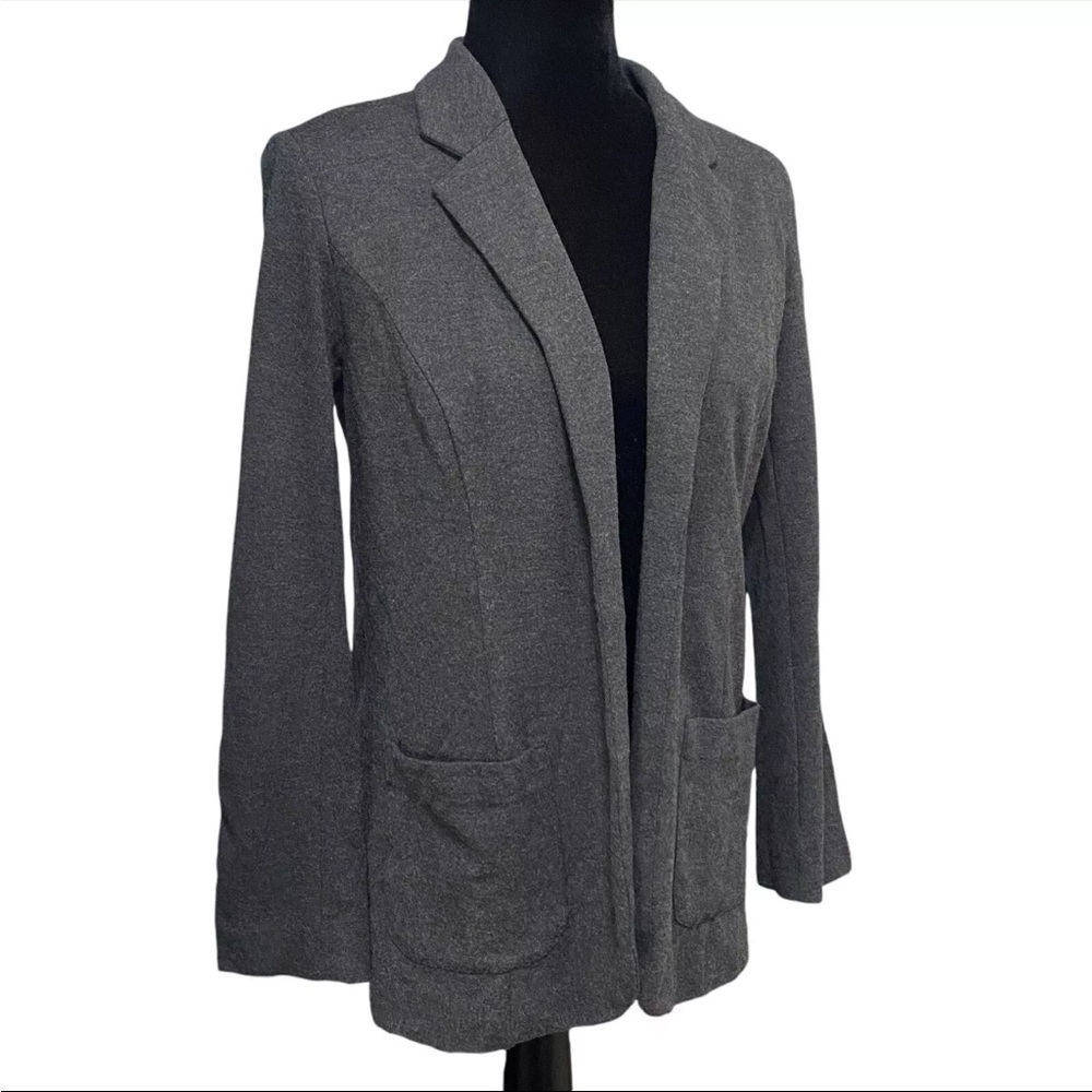 JJill dark gray open front ponte knit blazer xs petite